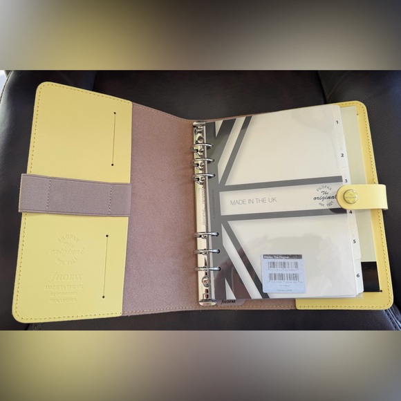 NIB Filofax Original Organizer  - Size A5 In Lemon Yellow Top Grain Leather - Picture 5 of 10